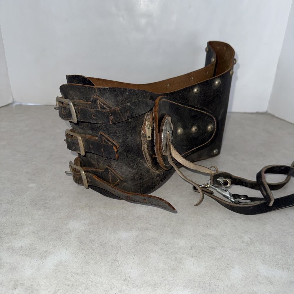 Vtg Kidney Belt Leather HARLEY INDIAN MOTORCYCLE Gothic Medieval Cosplay Small